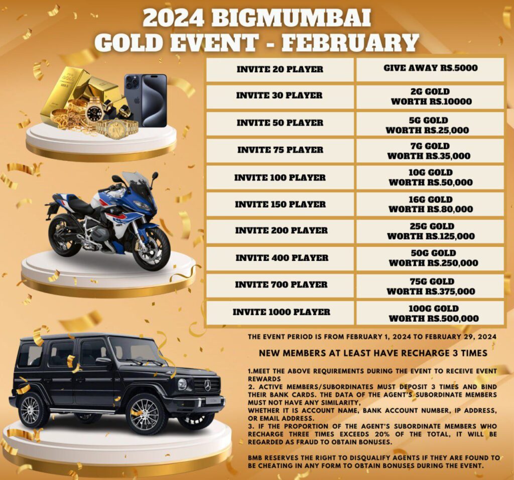 Big Mumbai Monthly GOLD Event Conditions